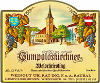 Gumpoldskirchner Welschriesling, Weingut ÖK. Rat Ing. F. u. A. Raubal
